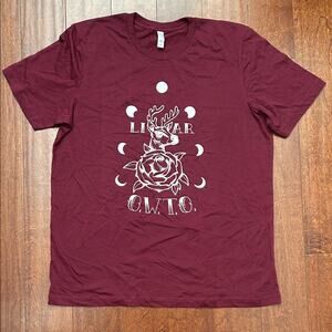 Band Merch Men’s Burgundy T-shirt Size XL, NWOT